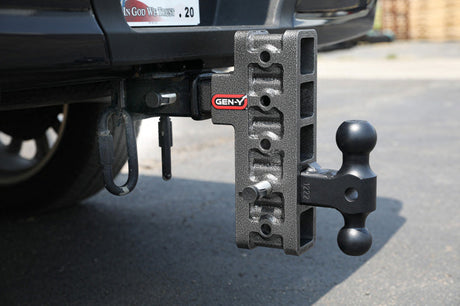 Gen-Y Mega Duty 3in Shank 6in Offset Drop 32K Hitch w/GH-0161 Dual-Ball/GH-0162 Pintle Lock - View 3 | Dirty Garage
