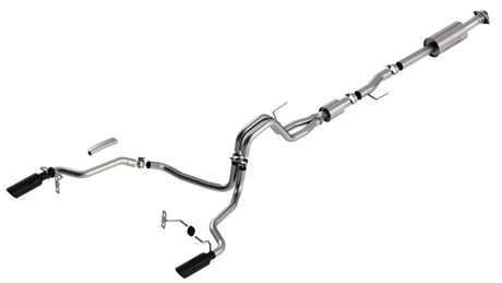 Borla F-150 2021 5.0L 4dr CC SB EC STB Lariat/KR/Pltnm/LTD 3/2.25 SRE Cat-Back S-Type Black CHR Tips - View 4 | Dirty Garage