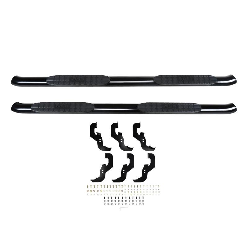 Westin 2019-2026 Chevy Silverado/Sierra 1500 Crew Cab Non LD PRO TRAXX 4 Oval Nerf Step Bars - Black - View 8 | Dirty Garage