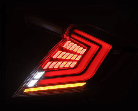 2016-2021 Civic Hatchback Type-R FK8 Nova-Series LED Tail Lights Black Pair - View 5 | Dirty Garage