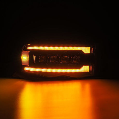 2002-2005 Ram HD Nova-Series LED Projector Alpha Black Headlights Active Light Sequential Signal - View 4 | Dirty Garage