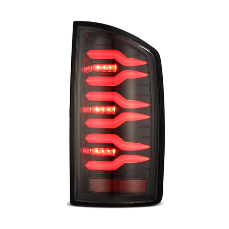 2007-2009 Ram 1500 2500 3500 Luxx-Series LED Tail Lights Pair Alpha Black - View 3 | Dirty Garage