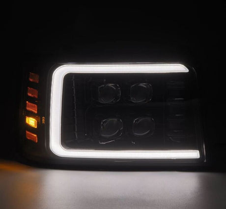 1992-1996 Super Duty Bronco Nova-Series LED Projector Alpha-Black Headlight Active Light SS & Switchback DRL - View 5 | Dirty Garage