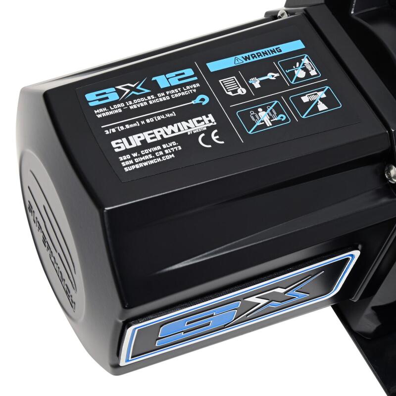 Universal 12000 LBS Synthetic Black Rope SX12SR DC Winch - View 3 | Dirty Garage