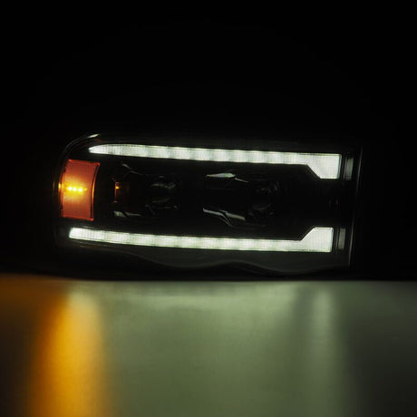 2002-2005 Ram HD Luxx-Series LED Projector Headlights Alpha Black Activation Light Sequential Signal - View 3 | Dirty Garage