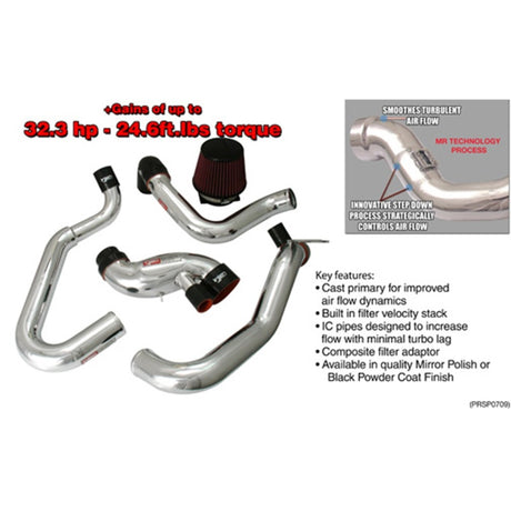 2003-2006 Evo VIII Aluminum Intake System Full Intercooler Piping Black Short Ram Intake - View 5 | Dirty Garage