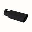 Universal 4" OD Angled Rolled End Tip 2.5" Inlet 12" Length Black | Dirty Garage
