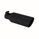 Universal 4" OD Angled Rolled End Tip 2.5" Inlet 12" Length Black | Dirty Garage