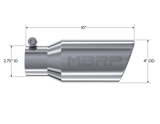 Universal 4" OD 2.75" Inlet 10" Length Angled Rolled End T304 Tip - View 5 | Dirty Garage
