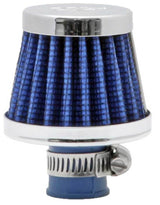Universal 2in Base OD x .375in Flange ID x 1.75in H Rubber Base Crankcase Vent Filter - Blue - View 6 | Dirty Garage