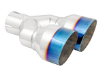 Universal Burnt End Tip 2.5" ID Dual 4" OD 9.5 Length Single Wall 304 Stainless Steel Driver Side - View 2 | Dirty Garage