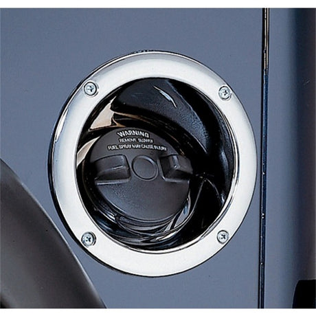 Rugged Ridge 97-06 Jeep Wrangler Chrome Gas Tank Filler Bezel - View 3 | Dirty Garage