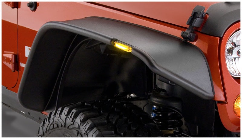 2007-2018 Wrangler Flat Style Flares 2pc - Black - View 2 | Dirty Garage
