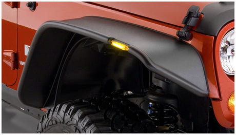 2007-2018 Wrangler Flat Style Flares 2pc - Black - View 2 | Dirty Garage