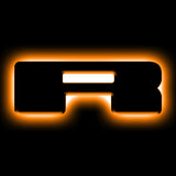 Universal Illuminated LED Letter Badge Matte Black Surface Finish R - View 2 | Dirty Garage