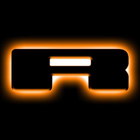 Universal Illuminated LED Letter Badge Matte Black Surface Finish R - View 2 | Dirty Garage