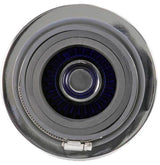 Universal Air Filter Chrome Round Tapered Blue - 4in Flange ID x 1.125in Flange Length x 5.5in H - View 12 | Dirty Garage
