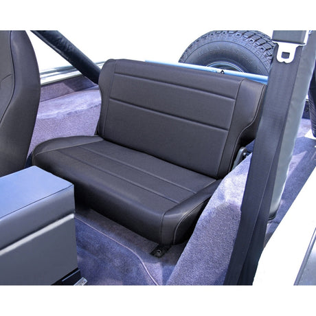 Rugged Ridge Fold&Tumble Rear Seat Black Denim 76-95 Jeep CJ / Jeep Wrangler | Dirty Garage