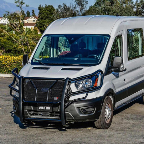 2015-2025 Transit 150/250/350 HDX Black Grille Guard - View 4 | Dirty Garage