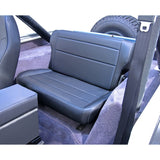 Rugged Ridge Fold & Tumble Rear Seat Black 76-86 Jeep CJ7/Laredo/Renegade - View 2 | Dirty Garage