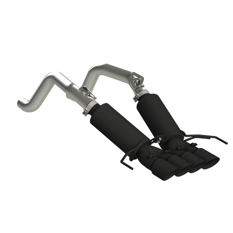 2014-2019 Corvette V8 6.2L 3" Black Dual Cat Back w 4" Quad Dual Wall Tips | Dirty Garage