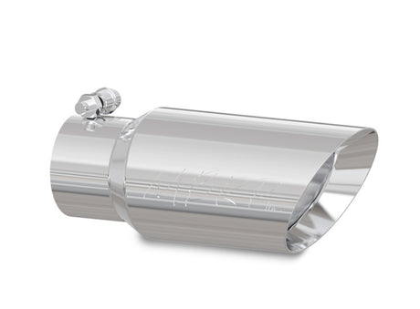 Universal 4" OD 3" Inlet 10" Dual Wall Angled End Tip T304 - View 2 | Dirty Garage