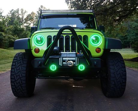 Universal 7" High Powered LED Headlights Black Bezel Dynamic - View 14 | Dirty Garage