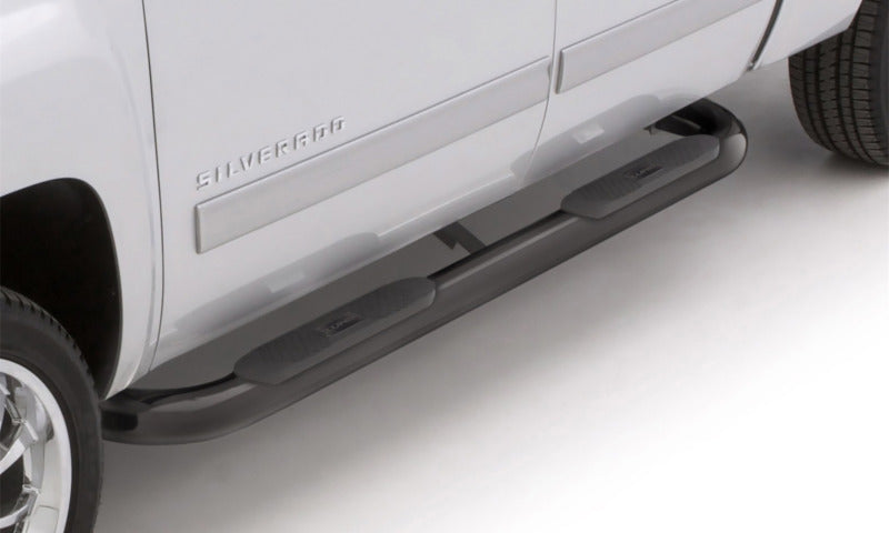 1997-1998 F-150 SuperCab 4" Black Oval Curved Steel Nerf Bars - View 2 | Dirty Garage