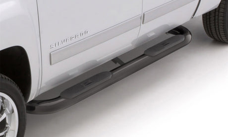 1997-1998 F-150 SuperCab 4" Black Oval Curved Steel Nerf Bars - View 2 | Dirty Garage