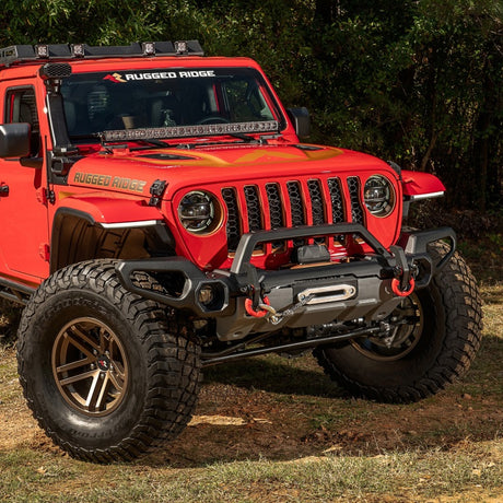 Rugged Ridge Venator Front Bumper W/Overrider & Winch Tray JL - View 3 | Dirty Garage