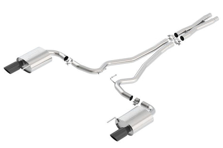 Borla S-Type Cat-Back 15-17 Ford Mustang GT 5.0L V8 MT/AT 2.5in pipe 4in tip (Black Chrome) - View 3 | Dirty Garage