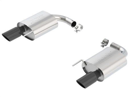 Borla S-Type Rear Section 15-17 Ford Mustang GT 5.0L V8 MT/AT 2.5in pipe 4in tip (Black Chrome) - View 3 | Dirty Garage