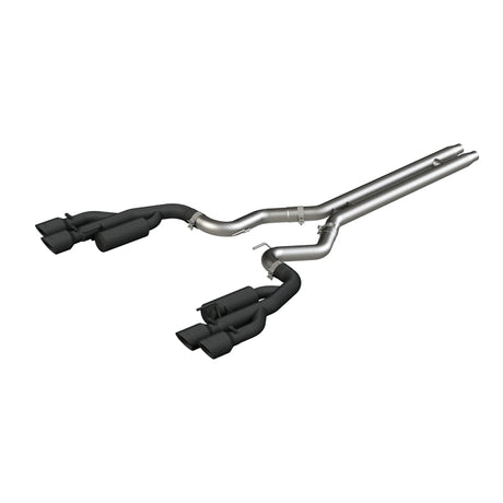 2018-2019 Mustang GT 5.0 3" Cat Back Quad Tip Race Version Black - View 2 | Dirty Garage