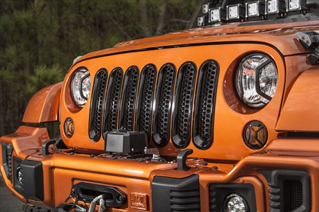 Rugged Ridge Grille Inserts Perforated 07-18 Jeep Wrangler - View 4 | Dirty Garage