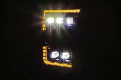 2015-2020 F-150 & Raptor Nova-Series LED Projector Headlights Plank Style Alpha Black Sequential Signal - View 3 | Dirty Garage