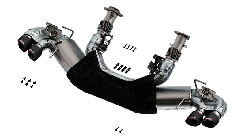 Borla 2020 Chevrolet Corvette C8 6.2L ATAK 3in Exhaust System Dual Round Angle Cut Carbon Fiber Tips - View 3 | Dirty Garage