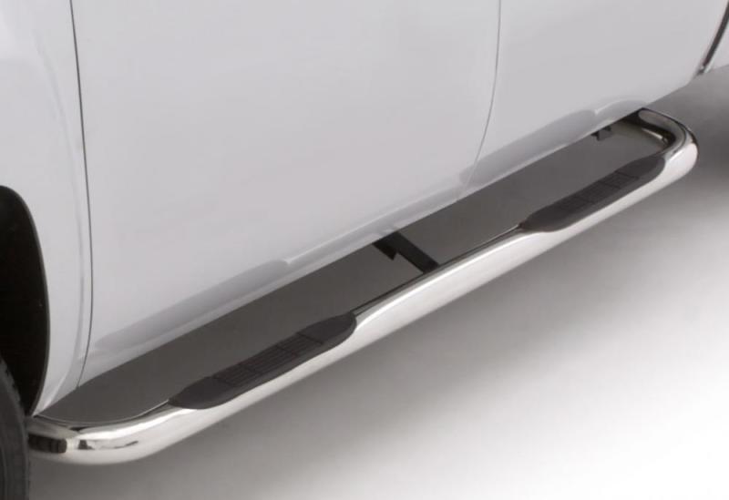 1999-2013 GM 1500 Ext. Cab (Body Mount) 3" Polished Round Bent SS Nerf Bars - Pair - View 2 | Dirty Garage