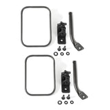 Rugged Ridge 97-18 Jeep Wrangler Textured Black Rectangular Stubby Trail Mirror Kit - View 2 | Dirty Garage