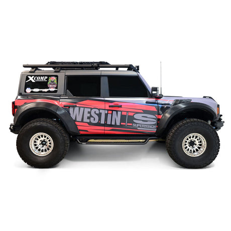 Westin 21-25 Ford Bronco 4dr (Excl. Sport) Outlaw Drop Running Boards - Tex. Blk - View 9 | Dirty Garage