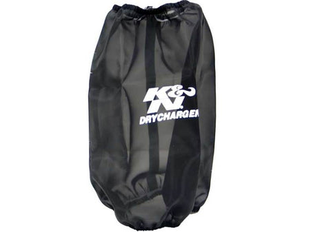 Universal 6.625in Base ID/5.25in Top ID/9.5in H Round Tapered Black Drycharger Air Filter Wrap | Dirty Garage
