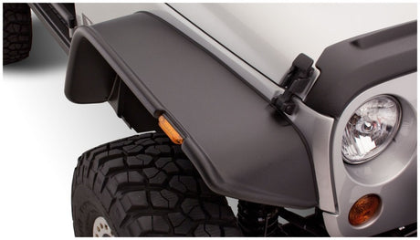 2007-2018 Wrangler Flat Style Flares 2pc - Black | Dirty Garage