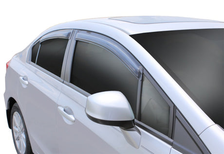 2012-2015 Civic Ventvisor Outside Mount Window Deflectors Smoke 4-Piece | Dirty Garage