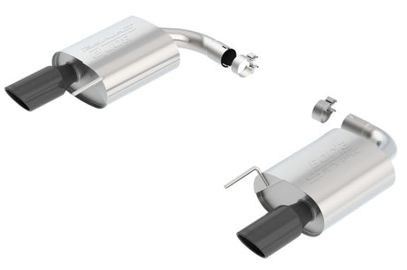 Borla S-Type Rear Section 15-17 Ford Mustang GT 5.0L V8 MT/AT 2.5in pipe 4in tip (Black Chrome) - View 4 | Dirty Garage