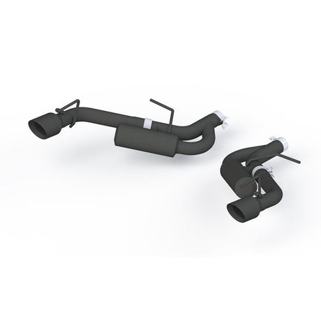 2016-2019 GM Camaro 2.5" Black Coated Axle Back Exhaust System 4" Dual Wall Tips - View 2 | Dirty Garage