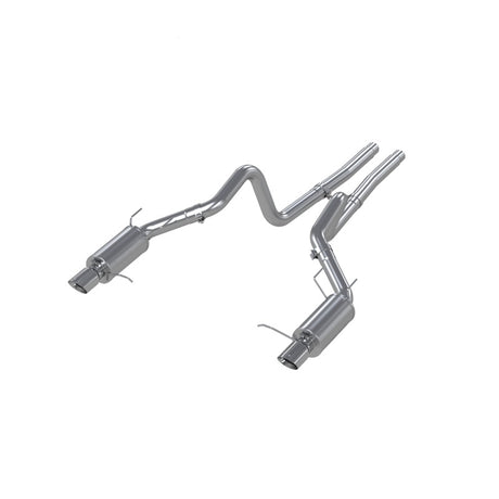 2011-2014 Mustang GT 5.0L Dual Split Rear Street Version T409 3" Cat Back Exhaust System - View 2 | Dirty Garage