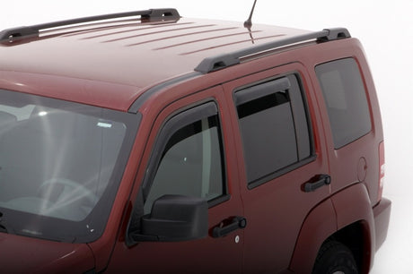 2008-2014 Liberty Front and Rear Window Deflectors 4-Piece Smoke - View 2 | Dirty Garage