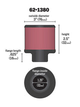 Universal 1.25in Flange ID x 3in OD x 2.5 inch H Rubber Base Crankcase Vent Filter - View 2 | Dirty Garage