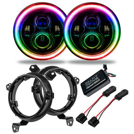 2007-2017 Wrangler Gladiator 7in High Powered LED Headlights Pair Dynamic | Dirty Garage