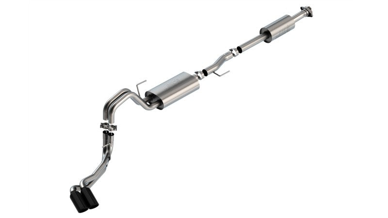 Borla F-150 2021 2.7L/3.5L 4dr CC SB EC STB Lar/KingR/Plnm/LTD 3/2.25 DSE CB Touring BLK CHR Tips - View 3 | Dirty Garage