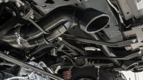 Borla 22-24 Ford Bronco Raptor V6 Turbo AT 2WD / 4WD ATAK Catback Exhaust w/ 4in Black Coated Tips - View 3 | Dirty Garage